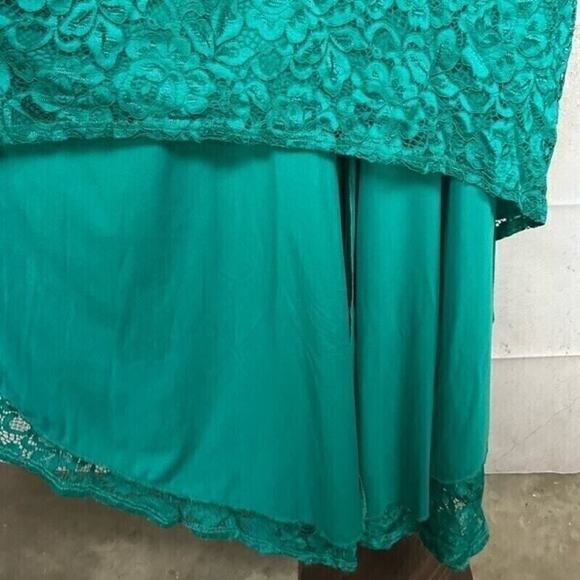 DB floral lace emerald goddess maxi dress size 20 whimsical glam boho formal - Picture 3 of 5